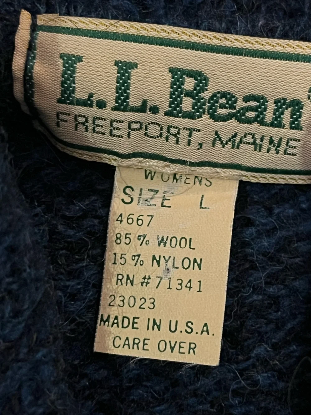 Vintage L.L. Bean Wool Blend Blue Sweater